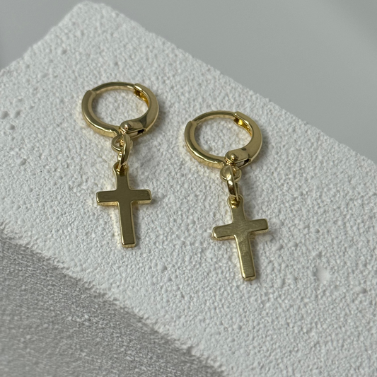 Boucles d'oreilles Cross Gold